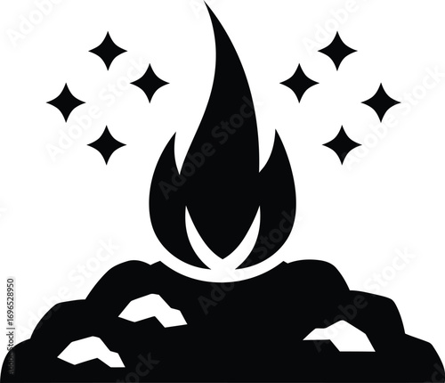 Fire flame bonfire campfire heat light burn hot spark icon