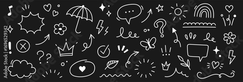 Background cute icon line flower element hand heart pattern star drawn. Cute icon background cloud vector sticker crayon cartoon child children arrow sketch summer school shape chalk text set graphic.