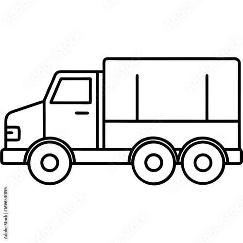 Pickup Truck Icon line art vector