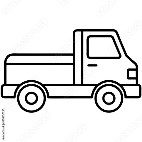 Pickup Truck Icon line art vector