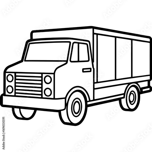 Pickup Truck Icon line art vector