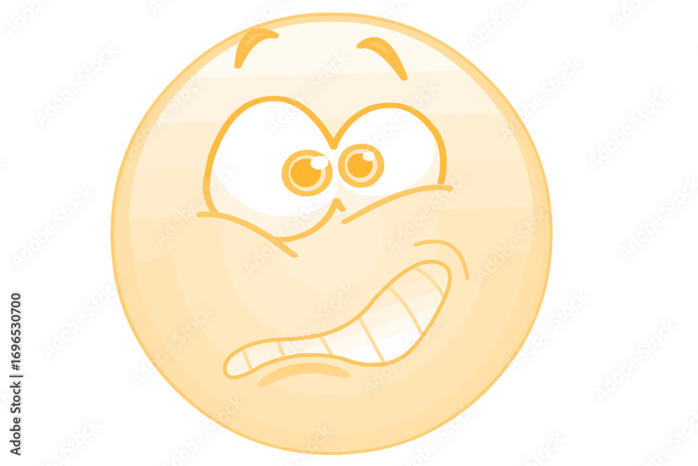 Obraz premium A cartoon egg with a worried and confused facial expression isolated on transparent background
