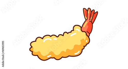 Crispy fried shrimp tempura japanese cuisine delicious seafood tasty prawn appetizer asian food dish on transparent background