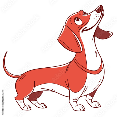 Cute cartoon dachshund dog