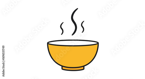 Steaming hot soup bowl illustration food cuisine meal dinner lunch cooking culinary delicious tasty dish on transparent background