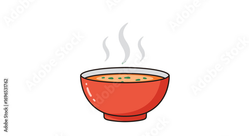 Delicious steaming hot soup bowl illustration food cuisine lunch dinner meal tasty flavorful dish on transparent background