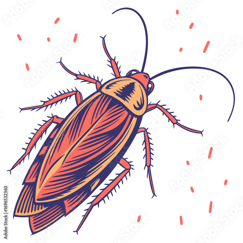 Illustration of a cockroach