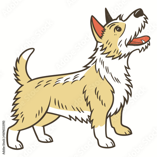 Cute terrier dog standing and panting