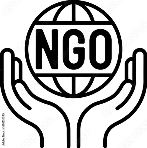 Ngo organization global hands support charity vector graphic
