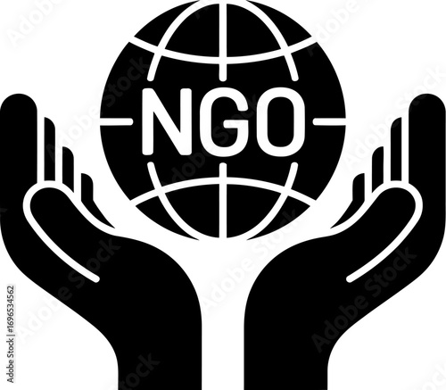 Ngo non profit organization global support vector graphic