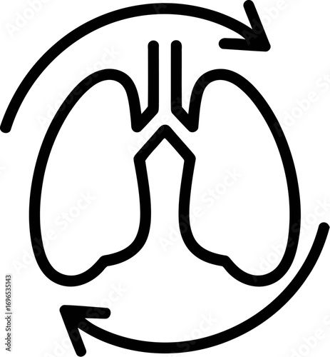 Lung health respiratory system breathing wellness illustration