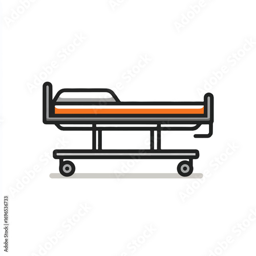 Hospital Gurney Vector Illustration Modern Emergency Bed Design for Medical Healthcare Industry