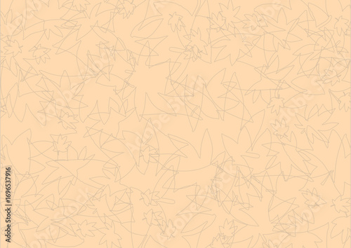 レトロな紙にもみじの線画のイラストの背景