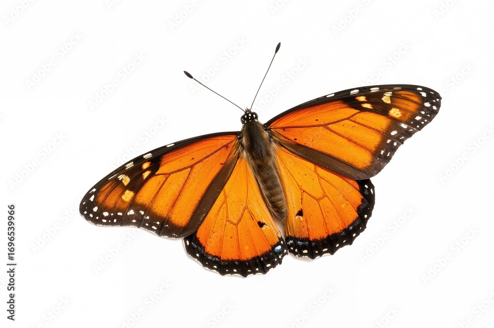 Obraz premium Orange butterfly on a white backdrop