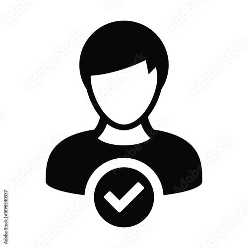 User Shield Icon - Solid Black Glyph for Admin & Account Verification in Glyph Style Illustration