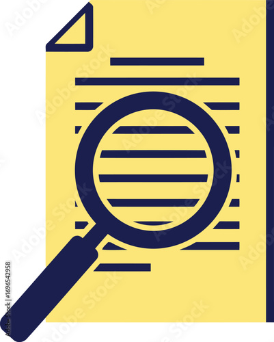 Magnifying glass over document for detailed analysis.