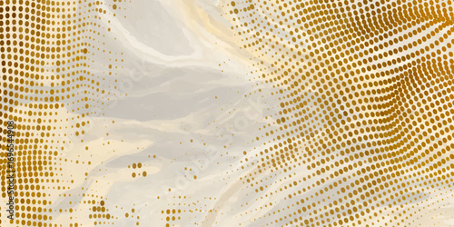 Abstract Dark Golden Pattern with Balls. Structural Triangular Texture. Raster. 3D Illustration