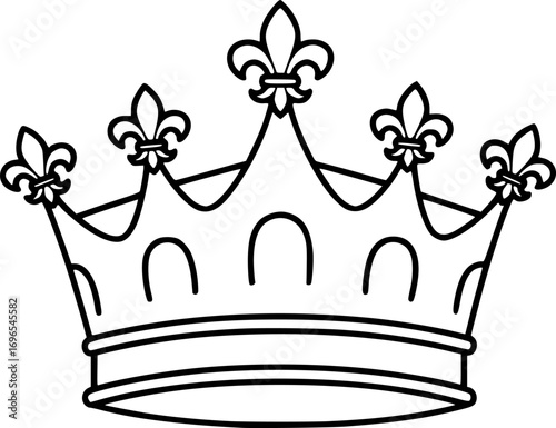 crown icon line art vector illustration