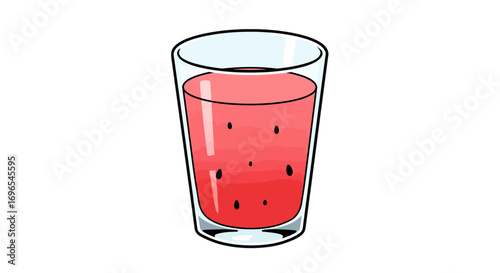 Fresh watermelon juice in glass summer drink healthy beverage refreshing fruit juice delicious drink tasty juice on transparent background
