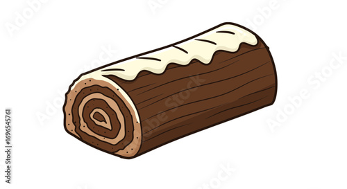Delicious chocolate swiss roll cake dessert pastry sweet treat baked goods yummy indulgence confection delight on transparent background