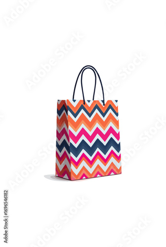 Colorful zigzag shopping bag