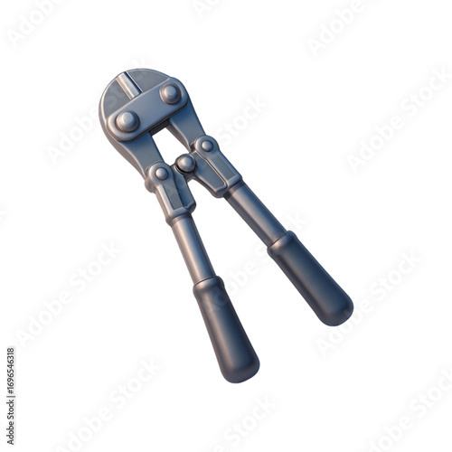 Heavy duty bolt cutters tool isolated on transparent background
