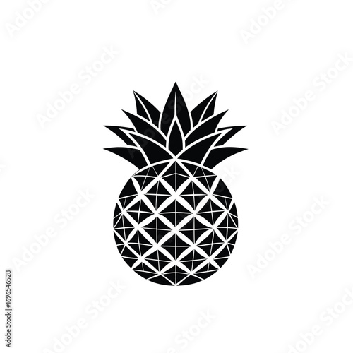 Pineapple Fruit Icon in Black Vector