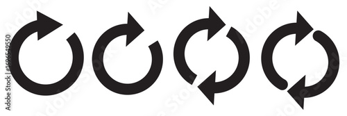 circle arrow icon set. circular arrow icon, refresh, reload, rotation. Green recycle vector icon symbol. Repeat and reload icons set and arrow rotation circle