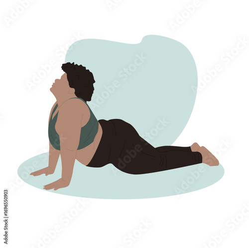 exercise to lose weight. fat woman push ups. vektor