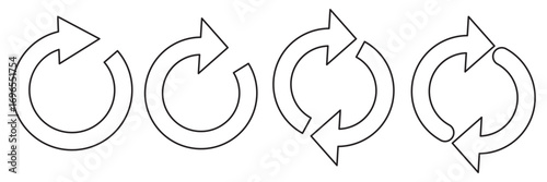 circle arrow icon set. circular arrow icon, refresh, reload, rotation. Green recycle vector icon symbol. Repeat and reload icons set and arrow rotation circle