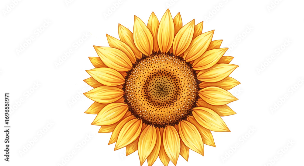 Fototapeta premium Bright Sunflower Illustration Isolated on Transparent Background