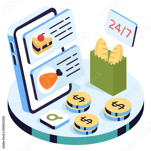 A yummy illustration of select food item