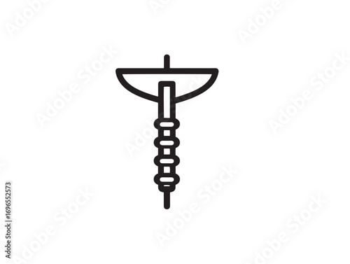 Agricultural Soil Auger Icon with Elegant Minimal Vector Clean Artwork Design
