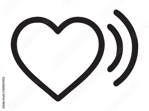 Ringing or Pulsating Heart Icon