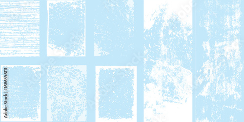 Abstract Blue and White Water Surface Textures: A Collection of Eight Seamless Vector Backgrounds Displaying Varied Aquatic Surface Patterns and Distortions in Contrasting Hues