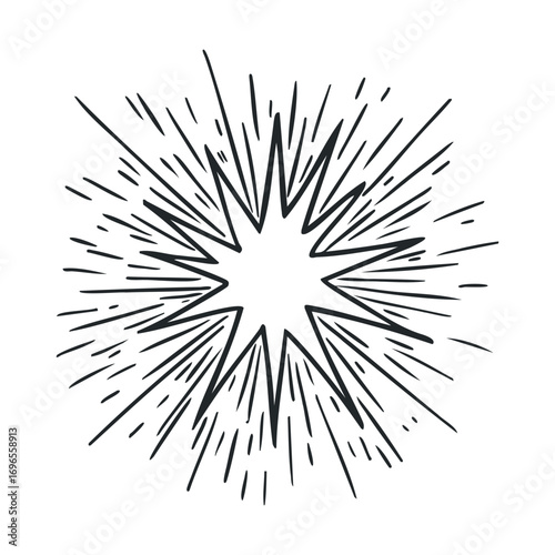 Dynamic burst of energy in a striking graphic design element