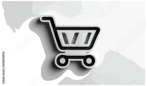 Shopping cart icon black and white
