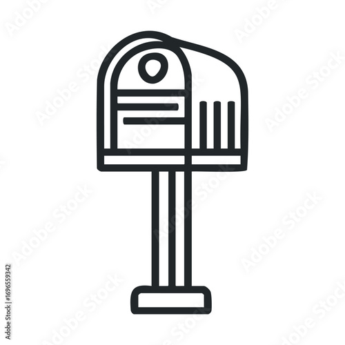 Creative mailbox design for home communication and decor. Vector line illustration