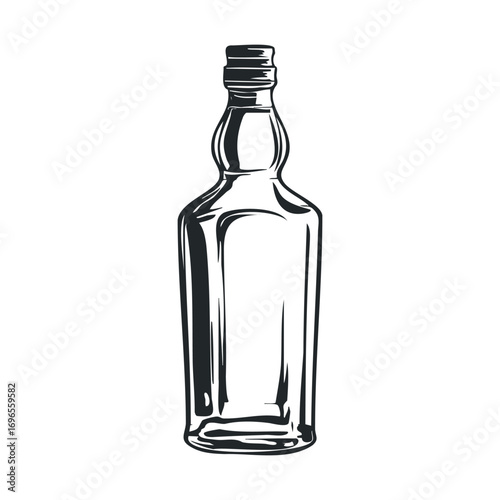 Vintage glass bottle design for craft projects and labels