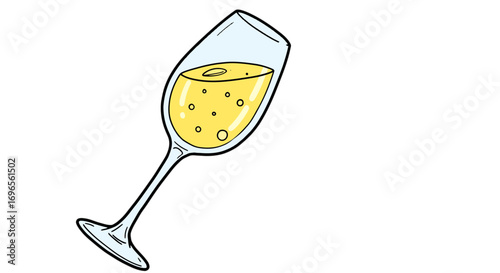 Sparkling wine glass drink beverage alcohol celebration toast bubbles party cheers festive occasion liquid on transparent background