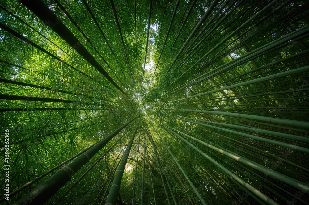 Lush Bamboo Forest in a Tropical Region Lush Bamboo Forest in a Tropical Region
