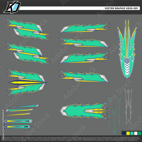 smspeedshop.com - Vector graphic asset KDVG001 for vehicle wraps, racecar graphics, racing wraps, late model, sprint car, modified, NASCAR, Off Road, Custom Cars