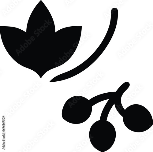 Two elegant women silhouettes with delicate leaves and flowing hair woman female