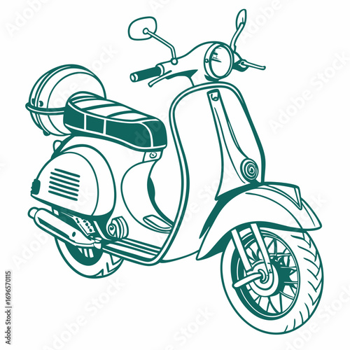Downloadable scooter silhouette vector with a clean white background. Ideal for print on-demand products like mugs, books, and t-shirts. Easy to use.