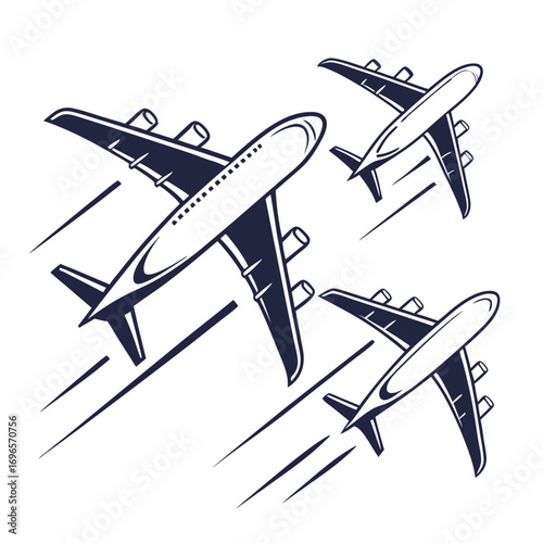 airplanes vector icon on white background, airplane vector Illustration