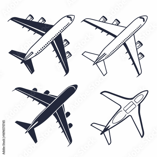 airplanes vector icon on white background, airplane vector Illustration