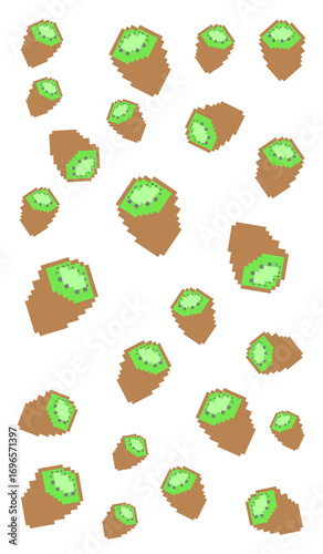 Pixel Art Vertical Kiwi Pattern