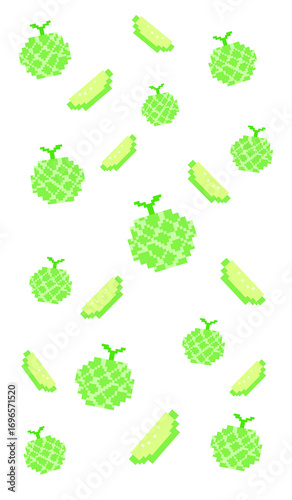 Pixel Art Vertical Melon Pattern