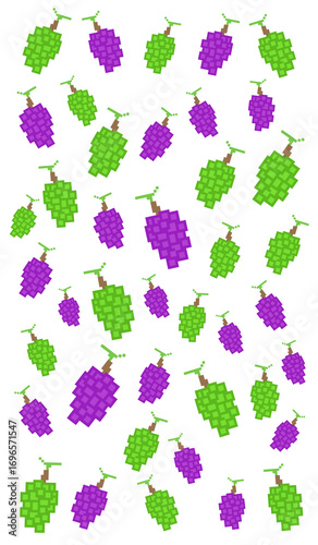 Pixel Art Vertical Grape Pattern
