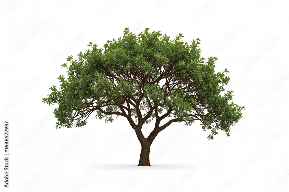 Obraz premium Freshly sprouted tamr or Phoenix dactylifera plant against a plain white backdrop